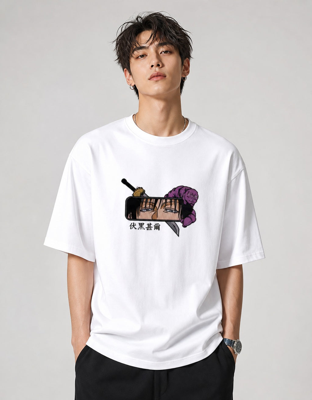 VAYRAA Anime Oversized Tee – 180 GSM Streetwear
